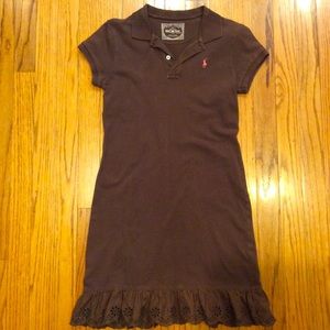 Ralph Lauren Polo Girls dress w eyelet trim 12 14